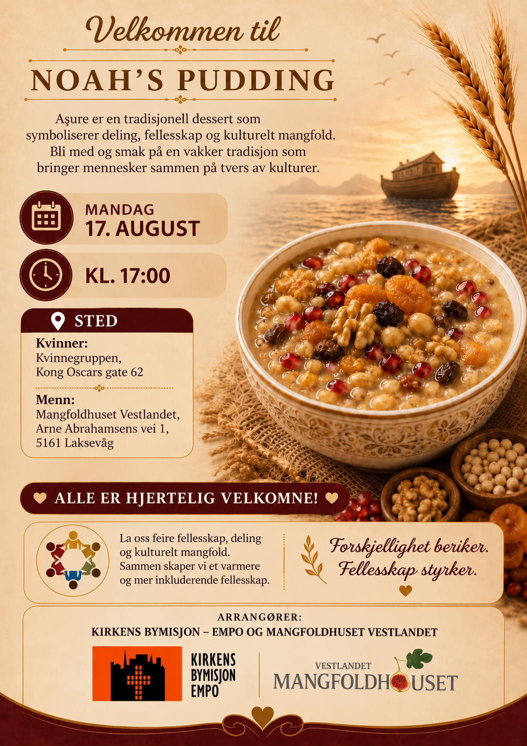 VELKOMMEN TIL Noah's Pudding